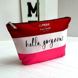 Kate Spade Red and Pink Makeup Bag